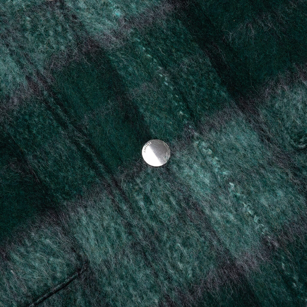 Brushed Plaid Overshirt - Aqua Multi - Image 4