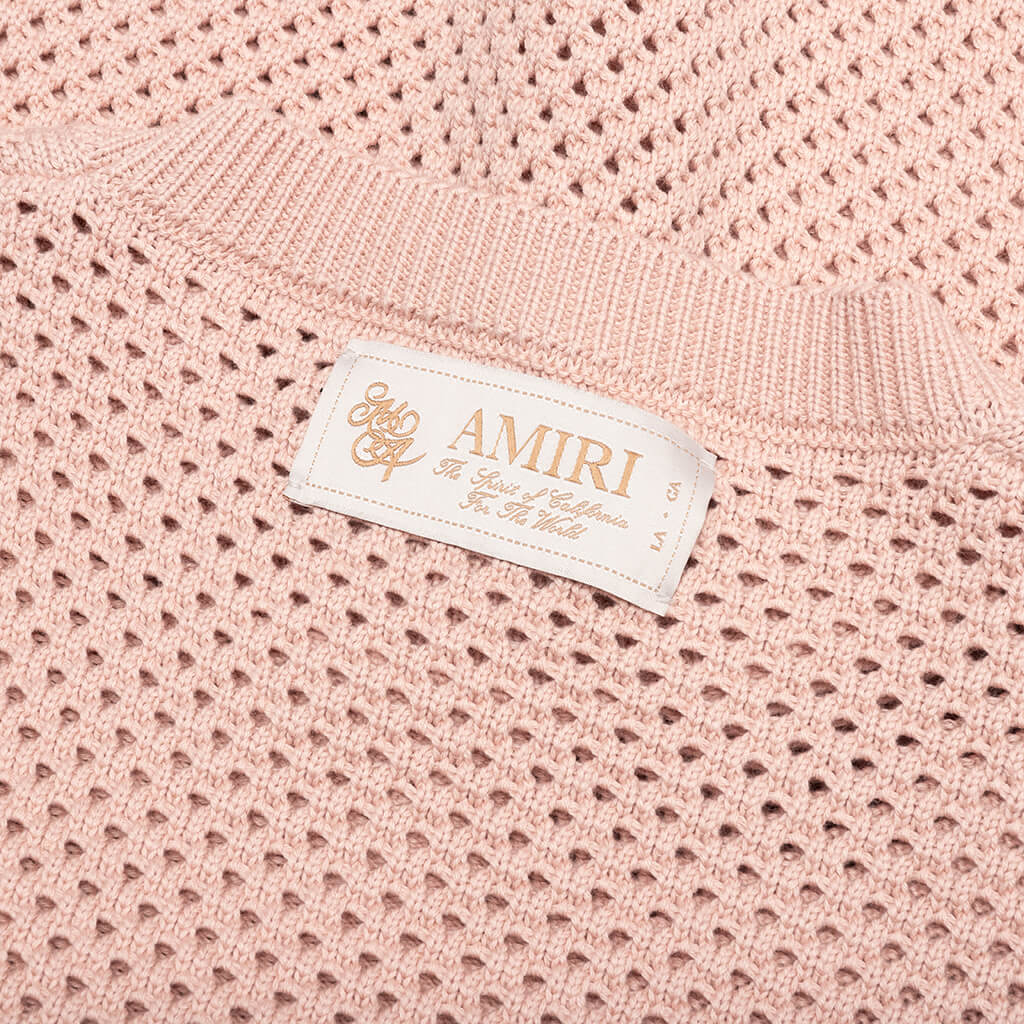 MA Swirl Crochet Crewneck - Blush - Image 3