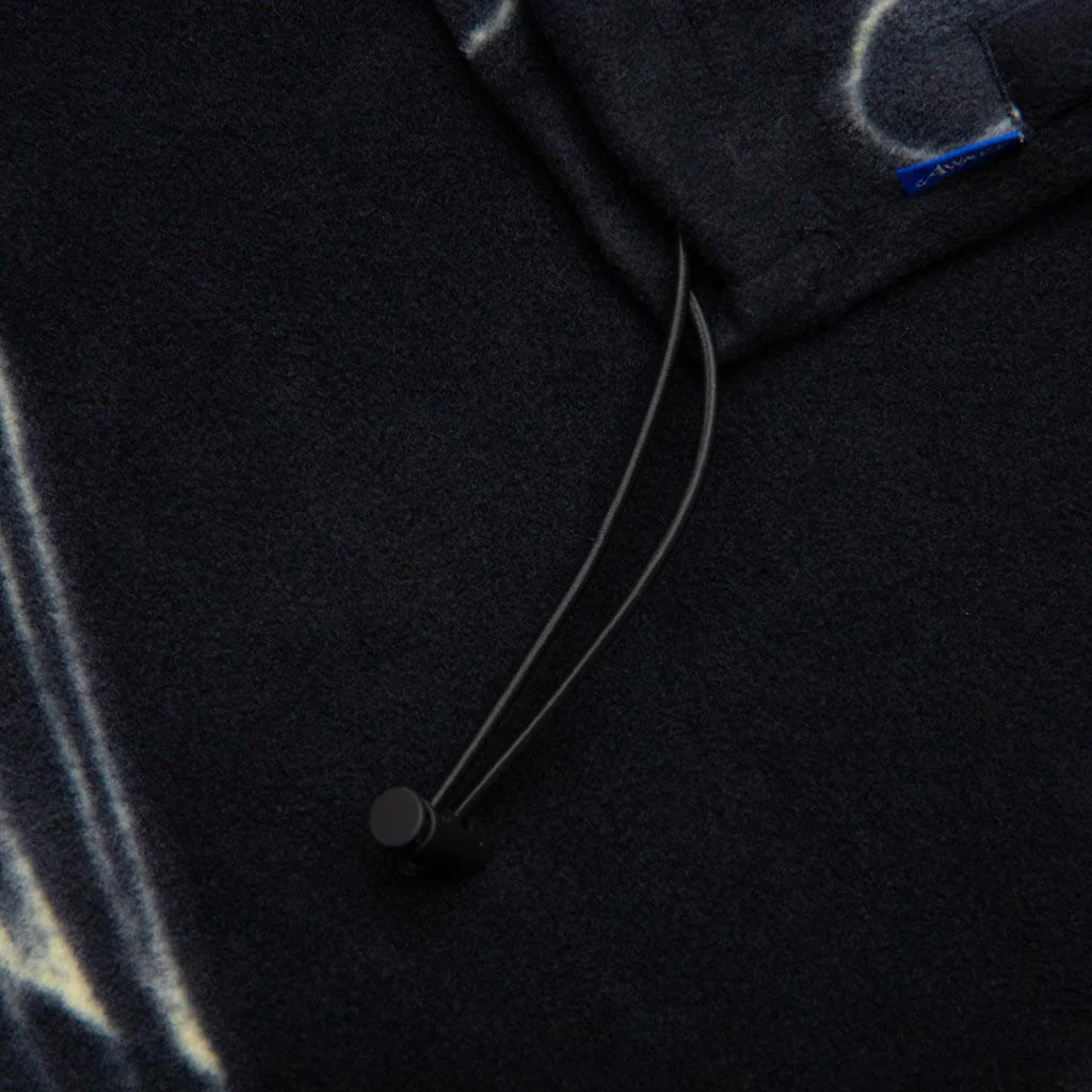 Dice Print Fleece Quarter Zip Pullover - Black/Cream - Image 4