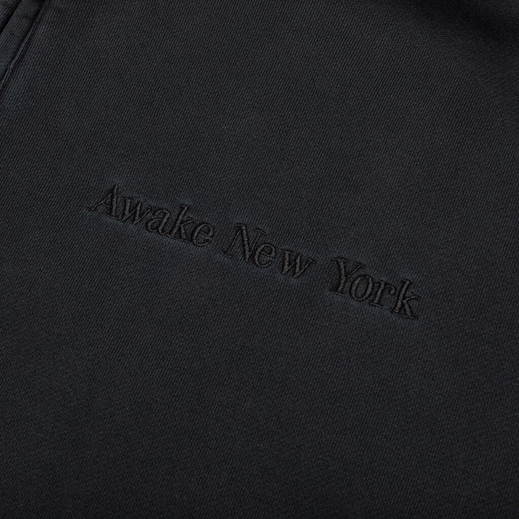 Embroidered Logo Quarter Zip Sweatshirt - Black - Image 3