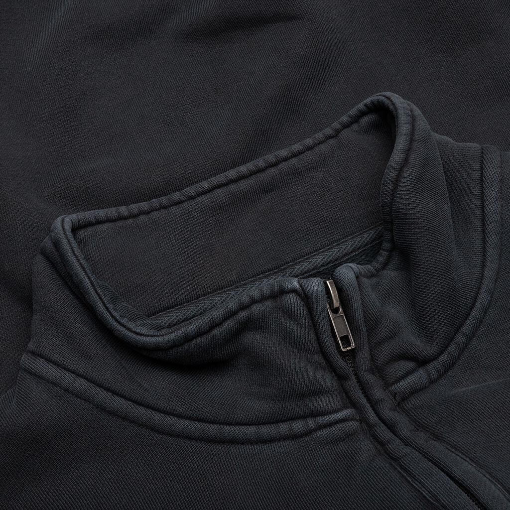 Embroidered Logo Quarter Zip Sweatshirt - Black - Image 4