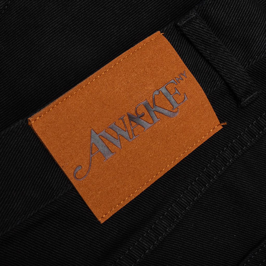 Frayed Script Painter Shorts - Black - Image 5