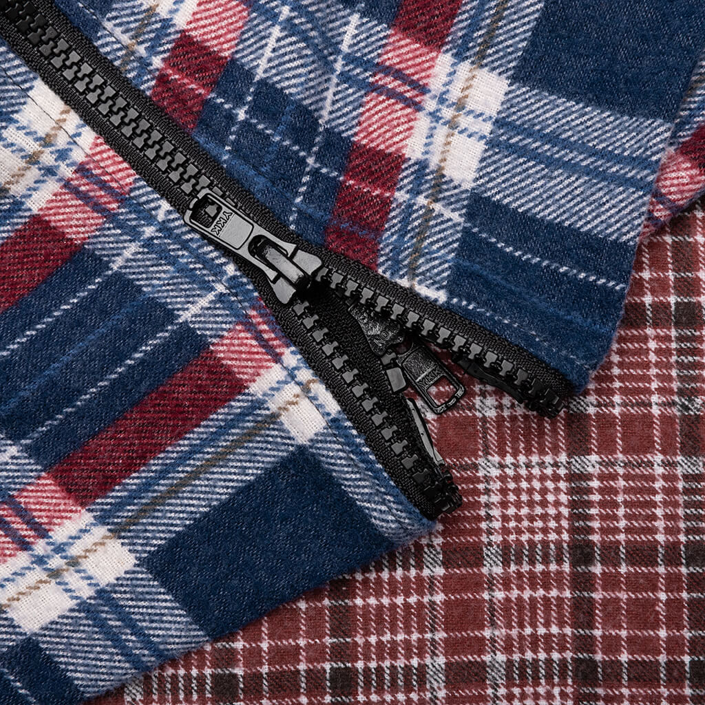 Flannel Shirt 7 Cuts Zipped Wide Shirt - Assorted - Image 5