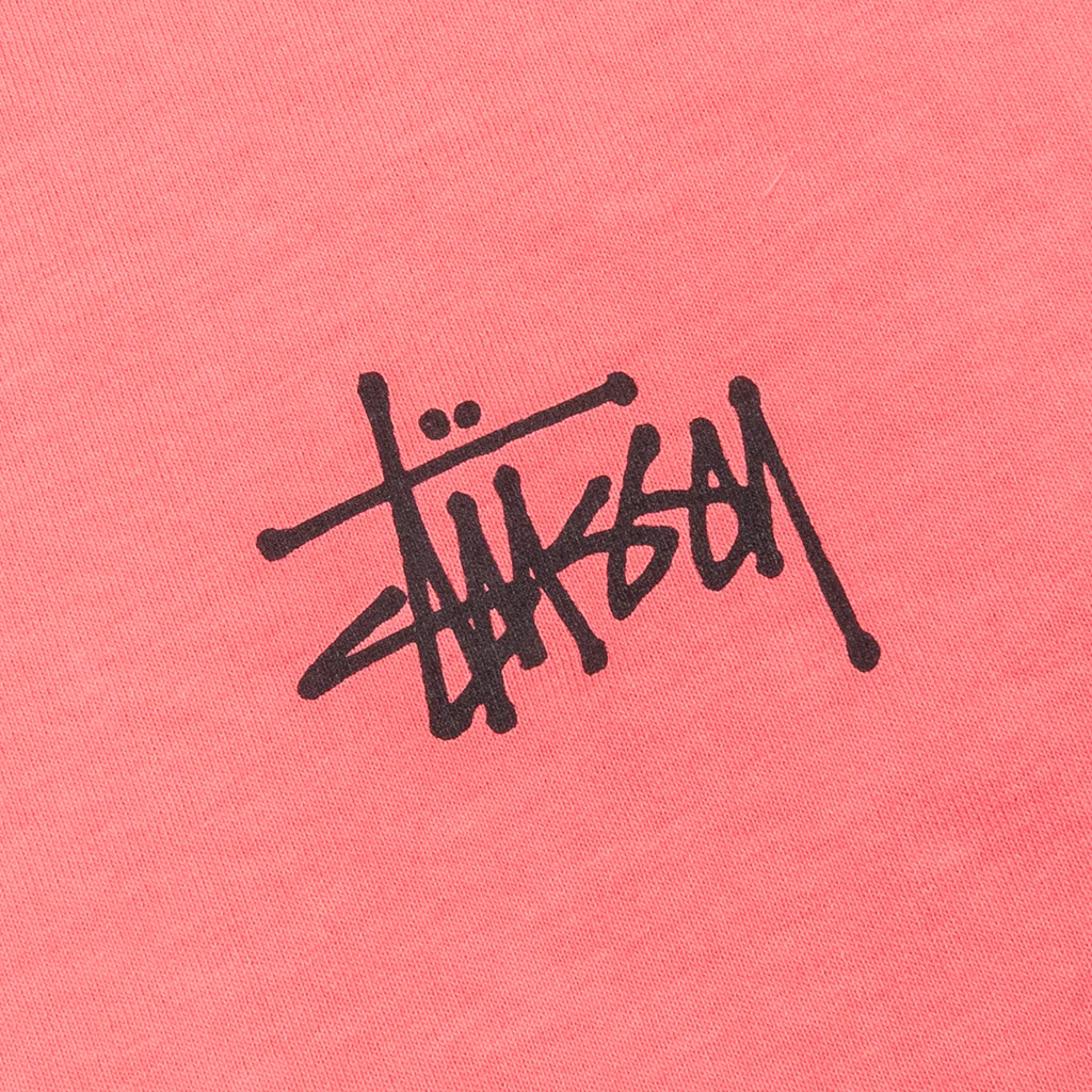 Basic Stussy Pigment Dyed L/S Tee - Coral - Image 3