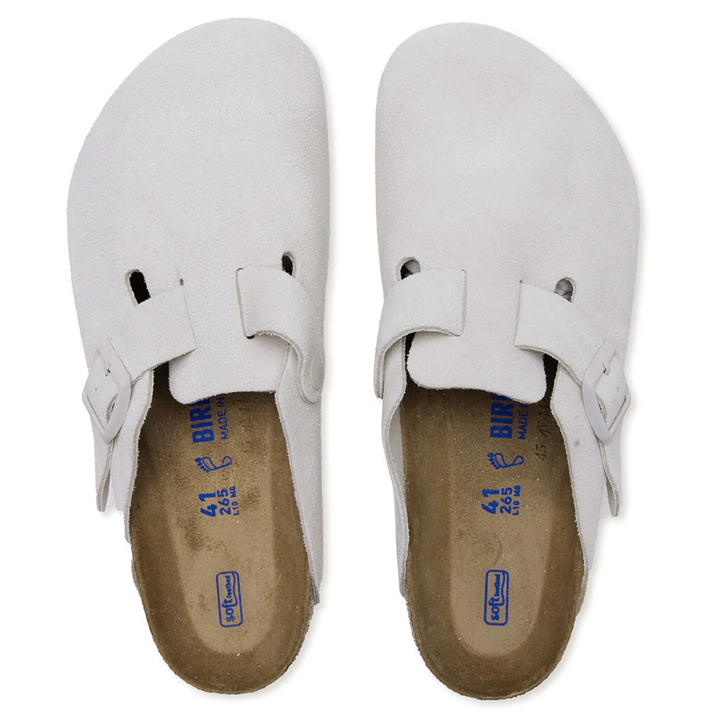 Boston Soft Footbed Suede Leather - Antique White - Image 2