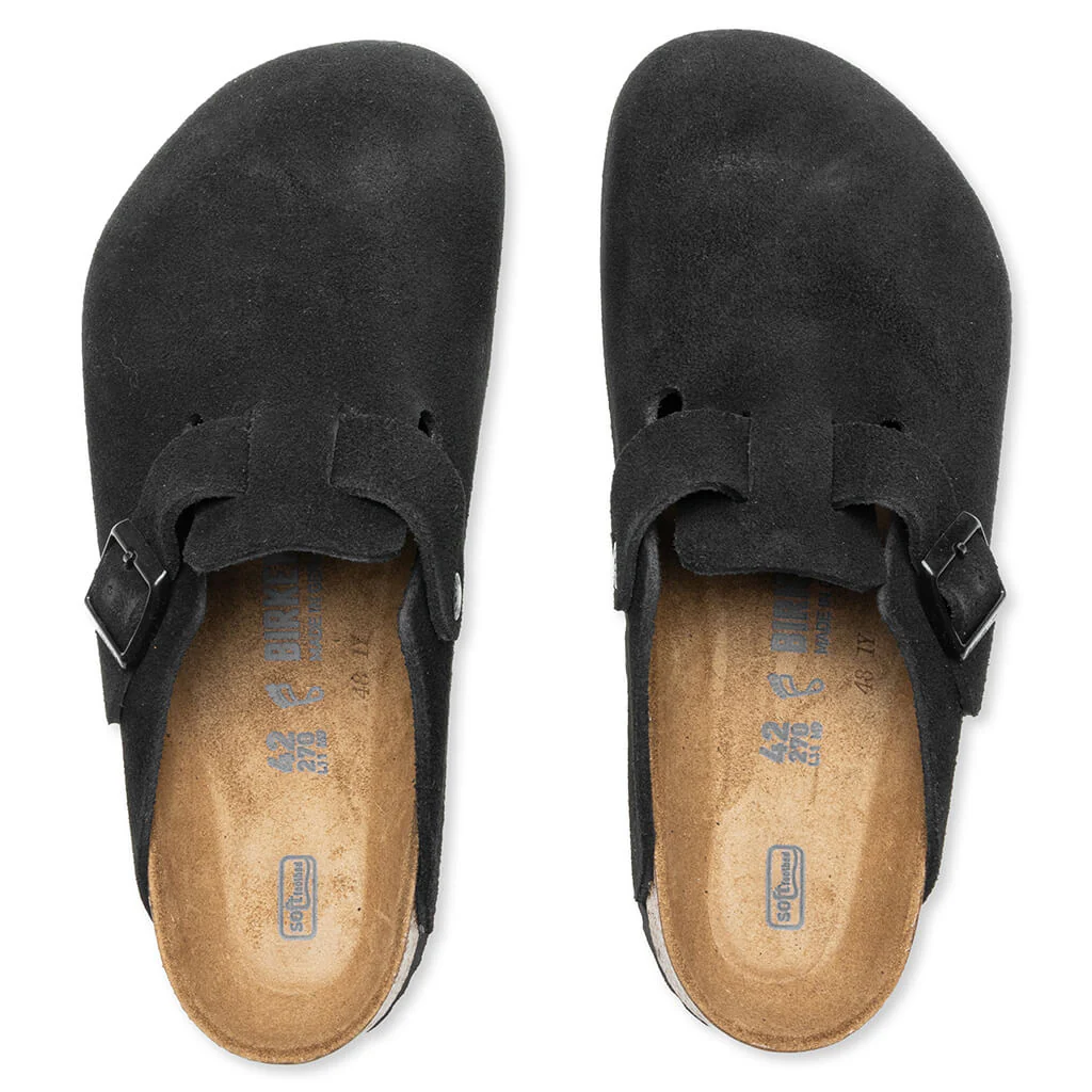 Wide Boston Soft Footbed Suede - Black - Image 2