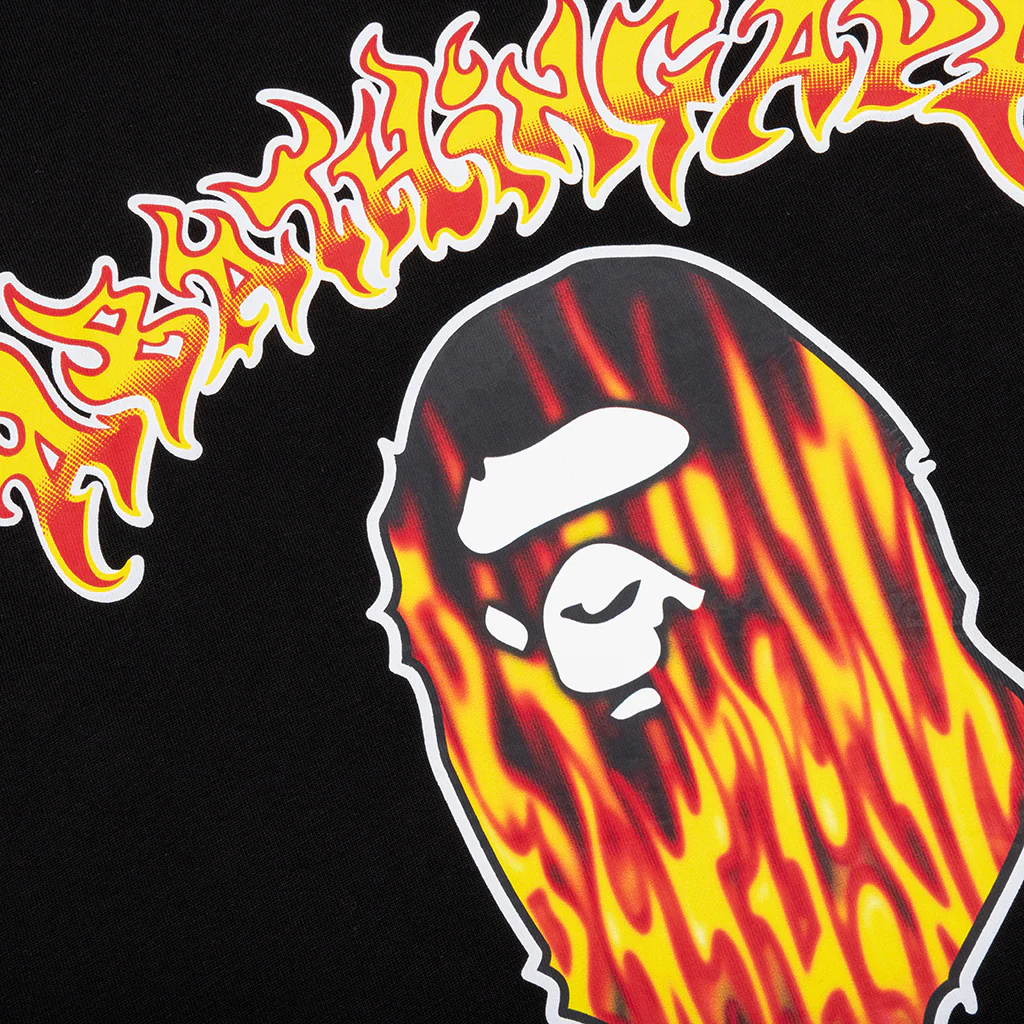 Mad Flame Ape Head Tee - Black - Image 3