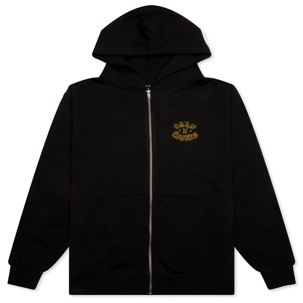 Guadalupe Zip-Up Hoodie - Black