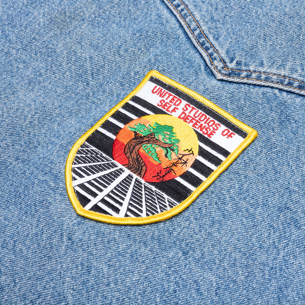 Charlatan Reversible Denim/Baseball Jacket - Indigo - Image 4