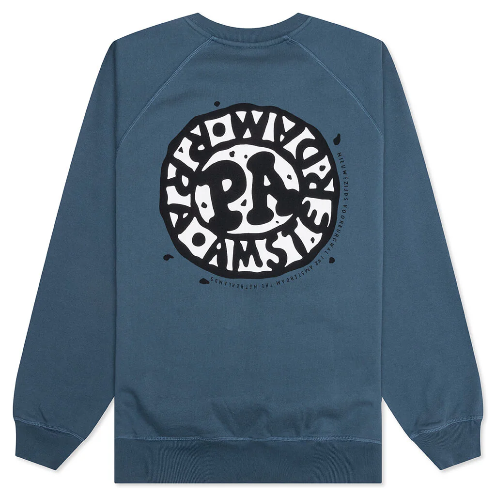 Amsterdammed Crew Neck Sweatshirt - Washed Blue - Image 2