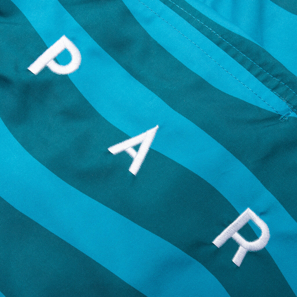 Aqua Weed Waves Swim Shorts - Greek Blue/Teal - Image 3