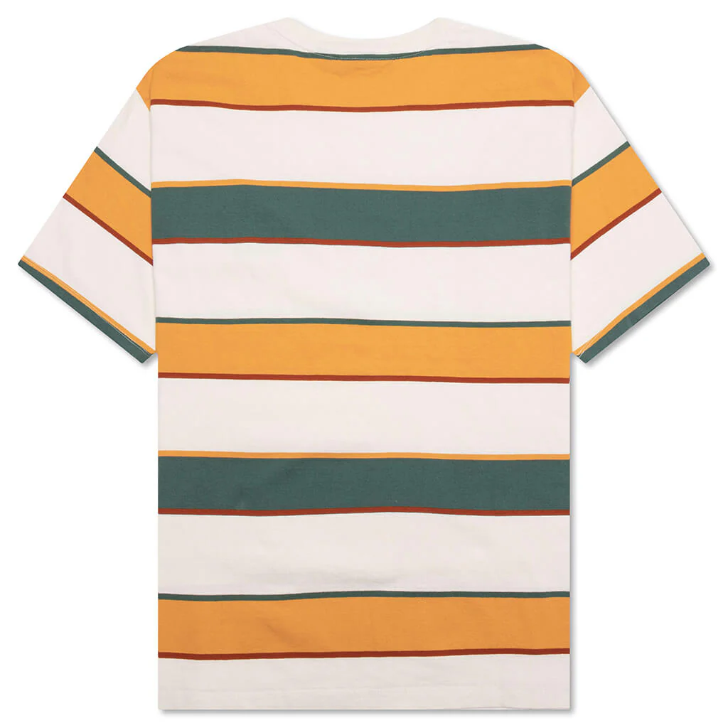 Fast Food Logo Striped T-Shirt - Burned Yellow - Image 2