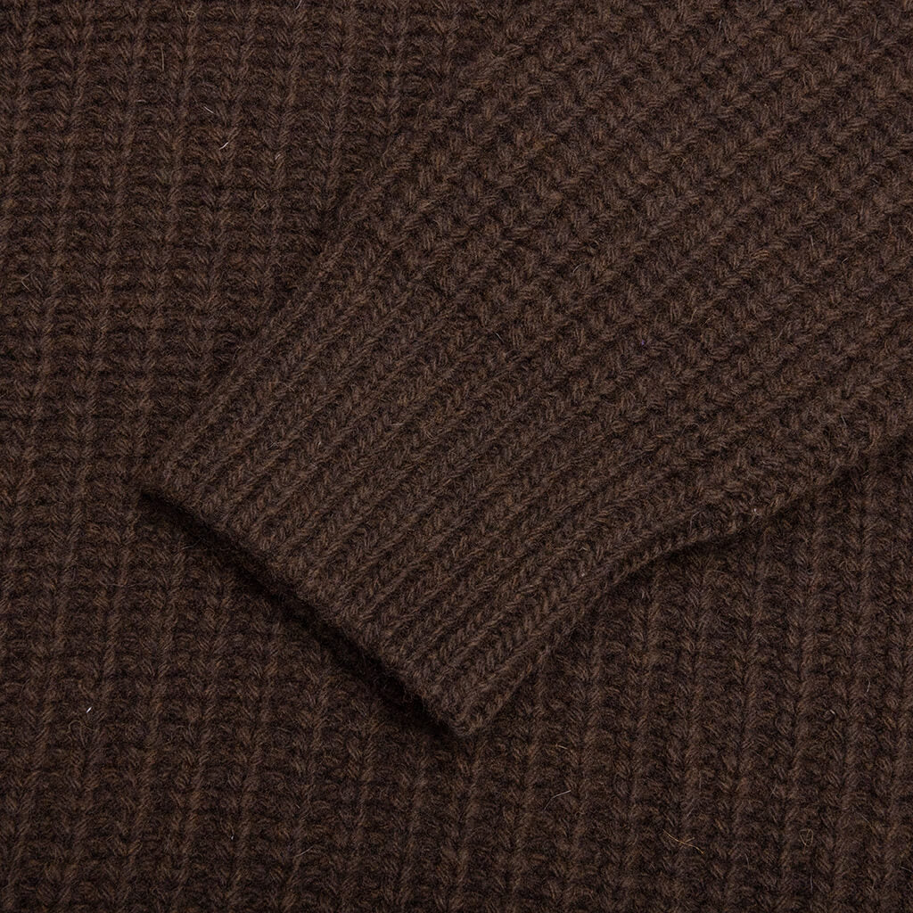 Mirrored Flag Logo Knitted Pullover - Chocolate - Image 4