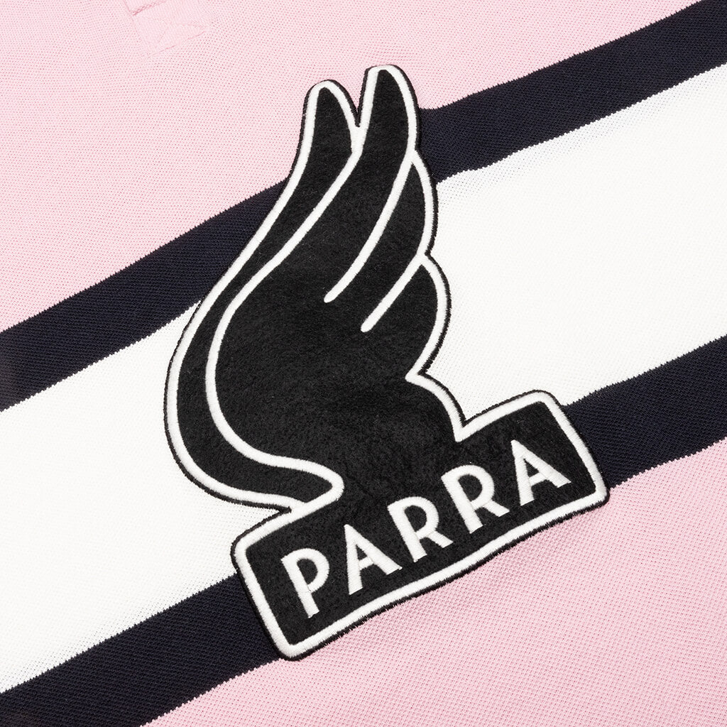 Winged Logo Polo Shirt - Pink/Off White - Image 3