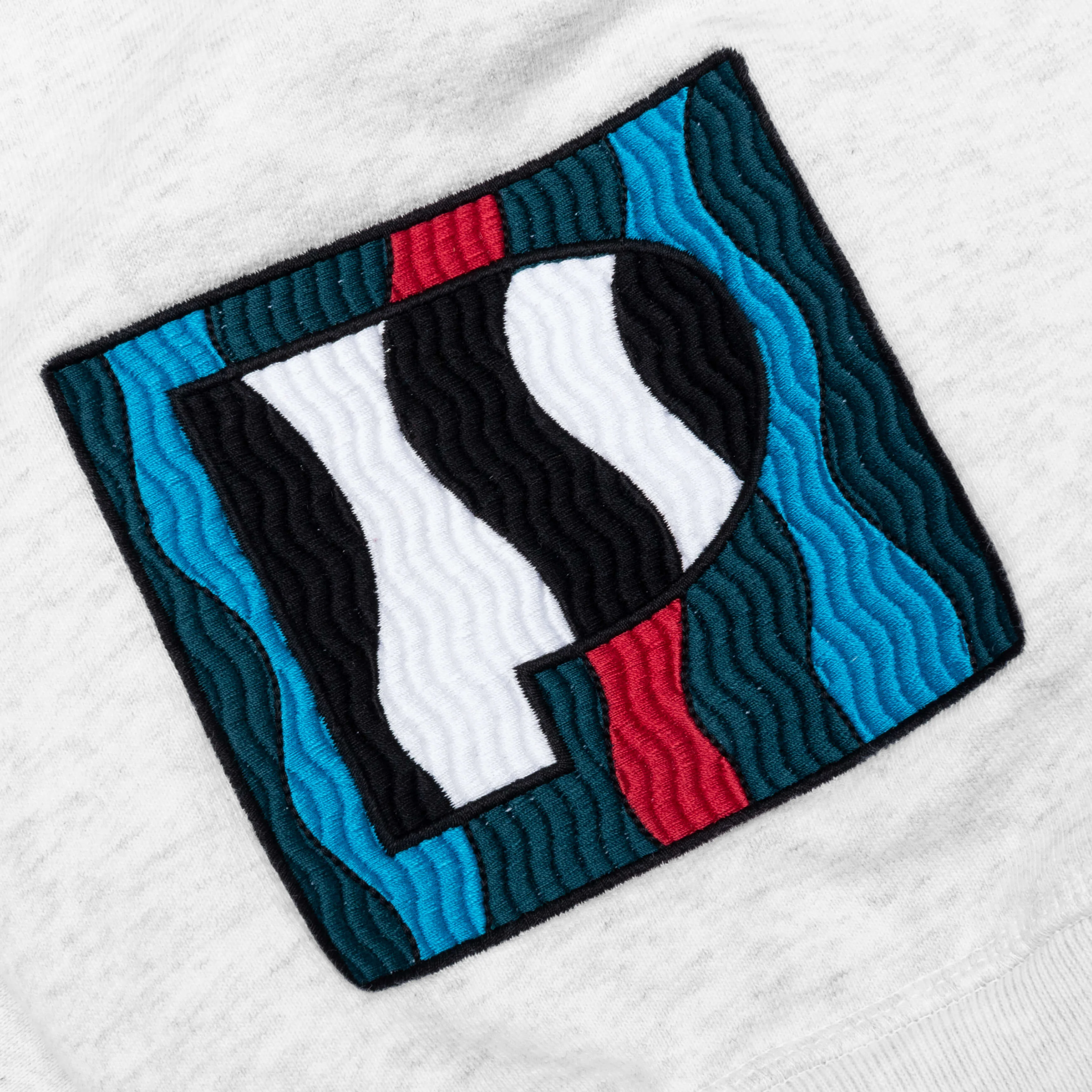 Zebra Striped P Hooded Sweatshirt - Ash Grey - Image 3