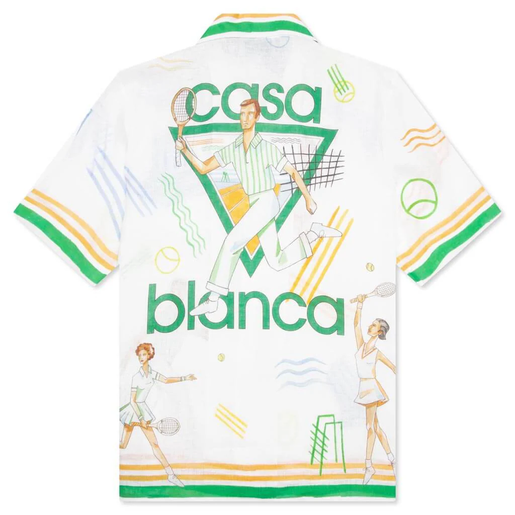 Cuban Collar S/S Shirt - Tennis Play Icon - Image 2