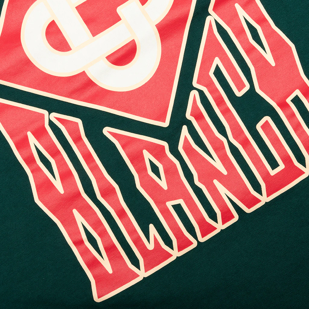 Gothic Stacked Logo Screen Printed T-Shirt - Green - Image 4
