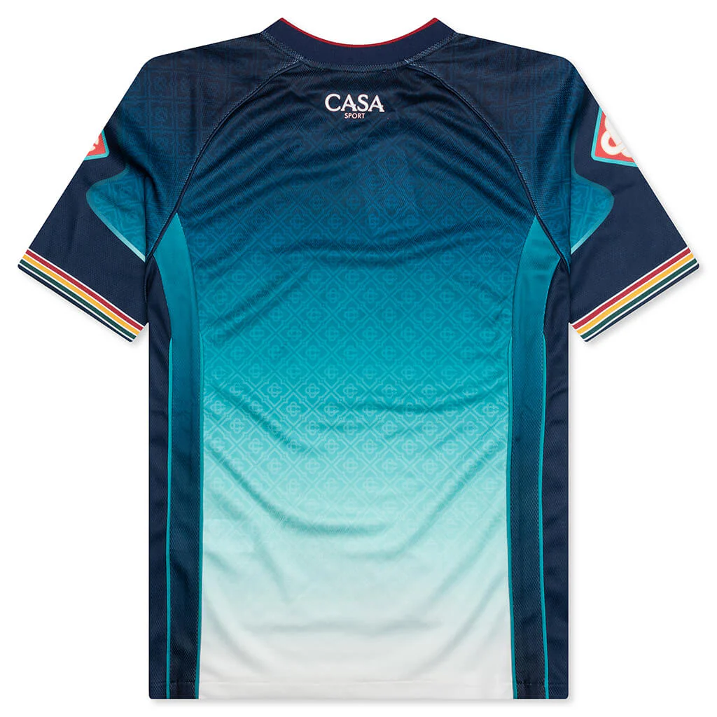 Mens Printed Football Top - Blue - Image 2