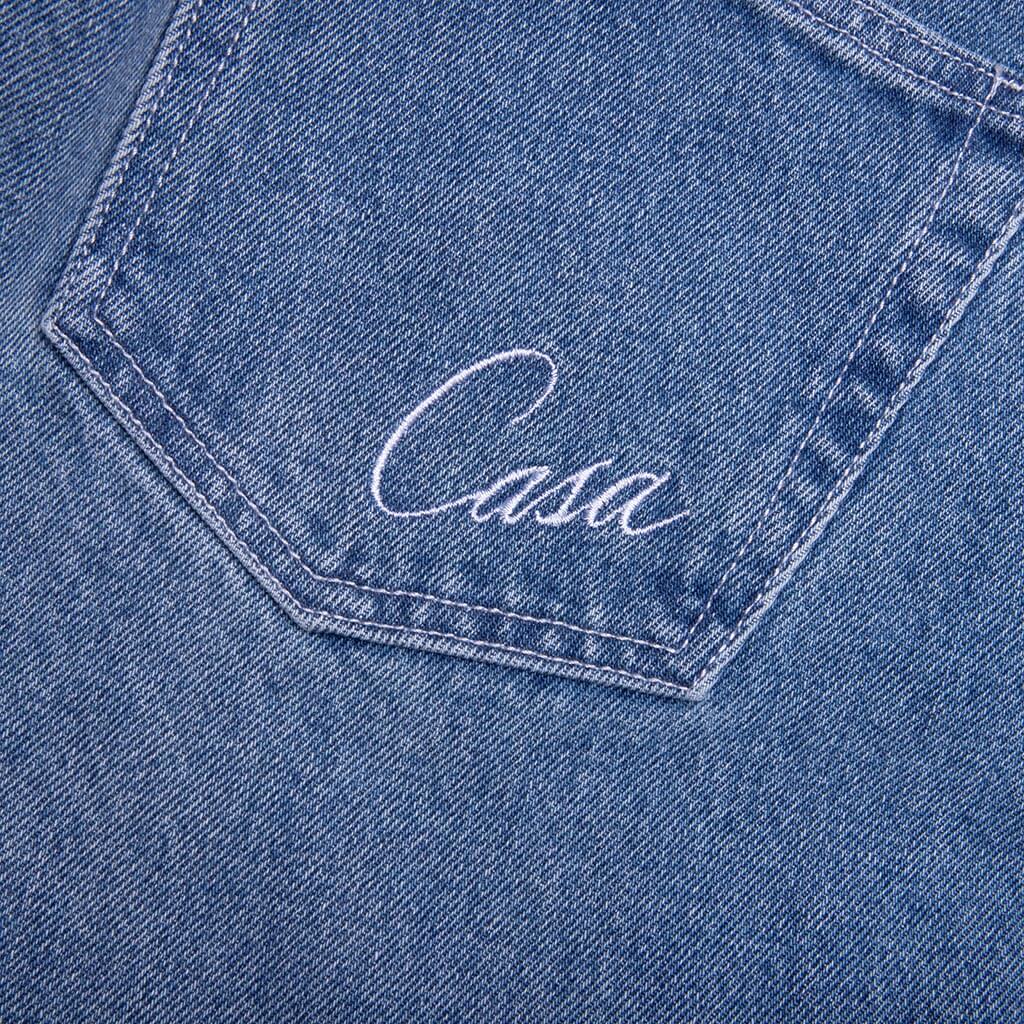 Stone Wash Denim Embroidered Motif Jean - Stone Wash - Image 6