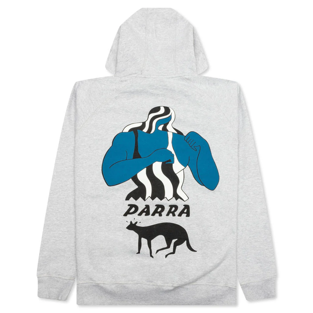 Cat Defense Hooded Sweatshirt - Heather Grey - Image 2