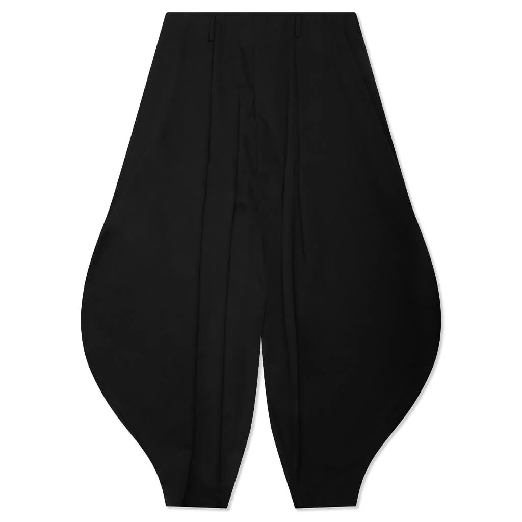 Wool Carrot Pants - Black