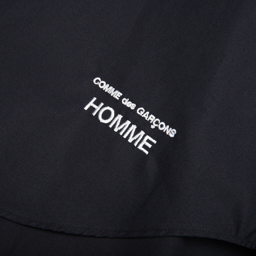 Curved Hem Short Sleeve Shirt - Black - Image 4