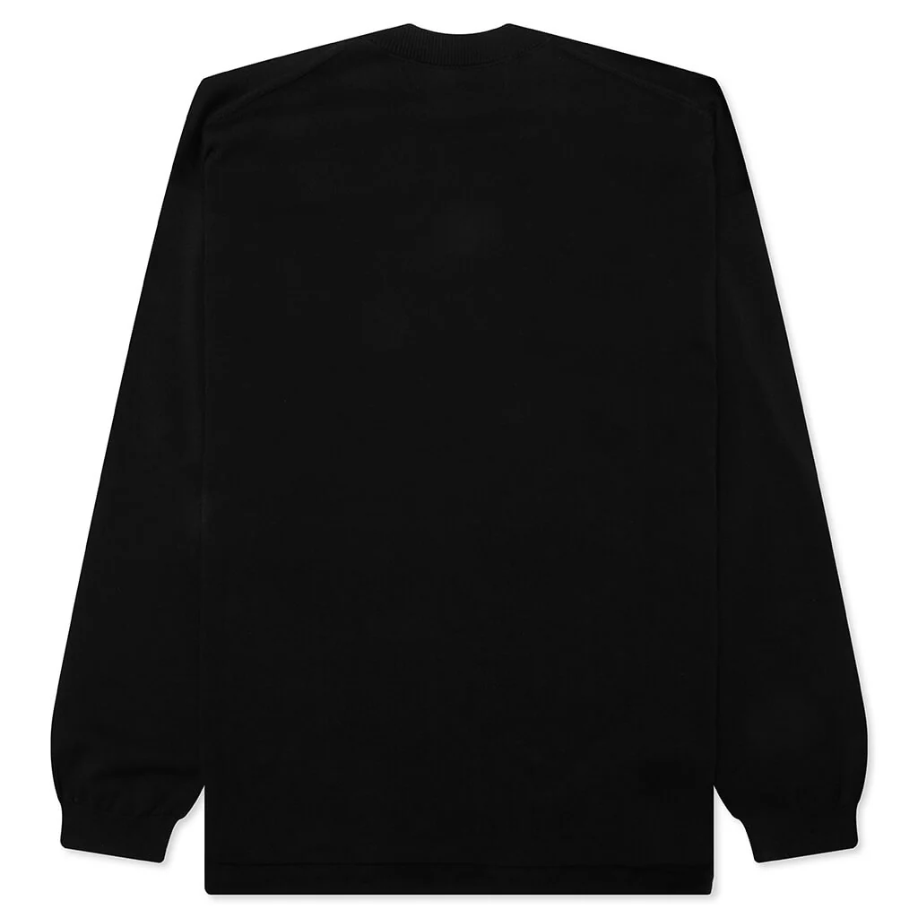Crewneck Knitted Sweater - Black - Image 2