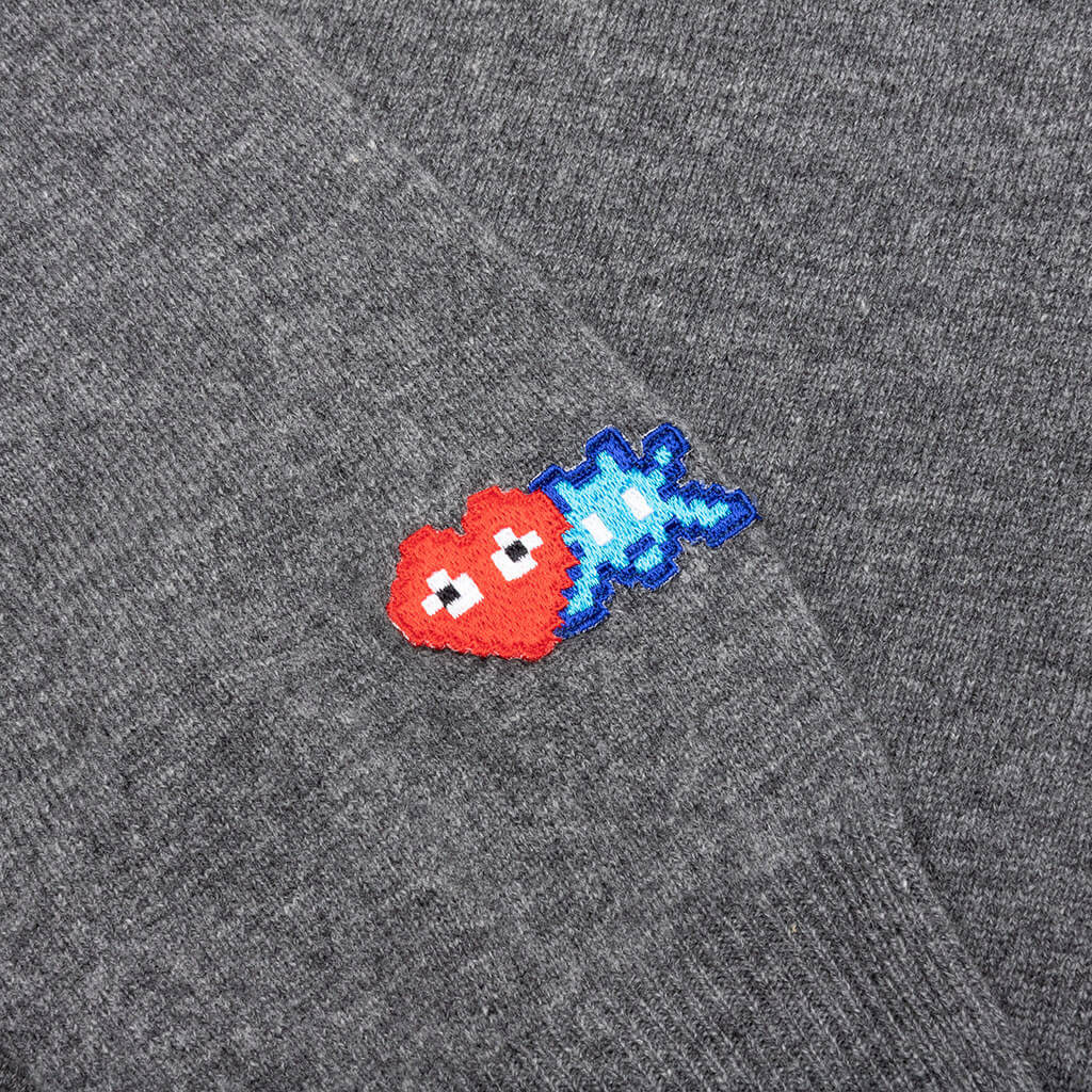 Comme des Garcons PLAY x the Artist Invader Button Cardigan - Grey - Image 4