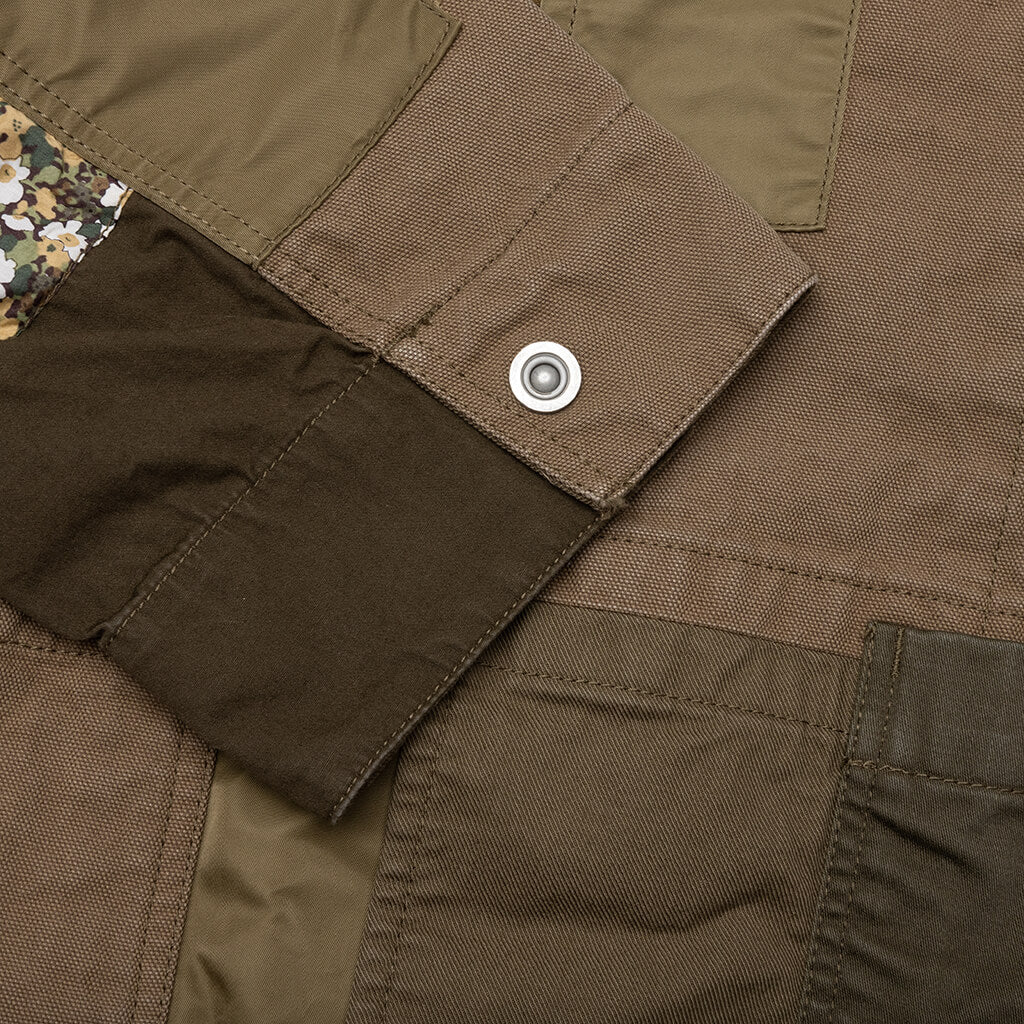 Patchwork Liner Jacket - Khaki Mix - Image 3