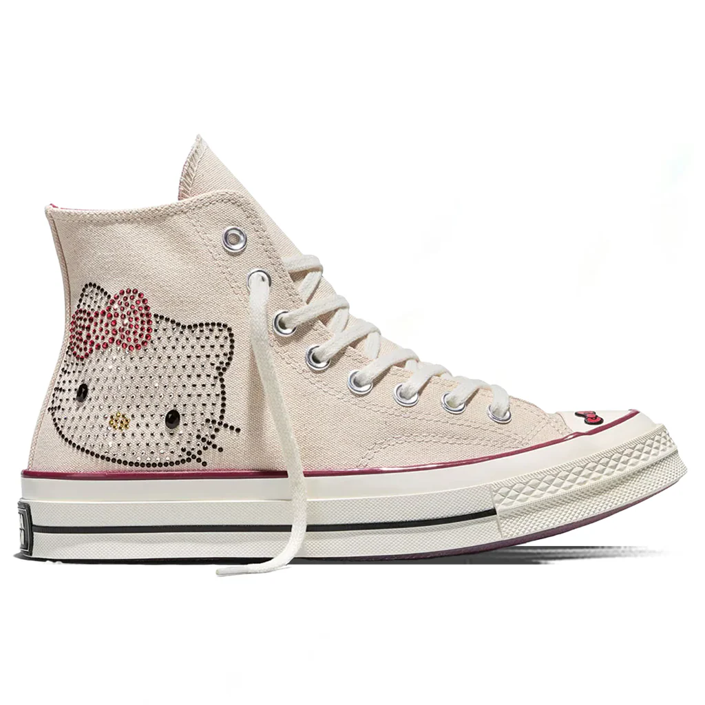 Converse x Hello Kitty Chuck Taylor 70 with Swarovski Crystals - Egret/Sporty Berry/Black