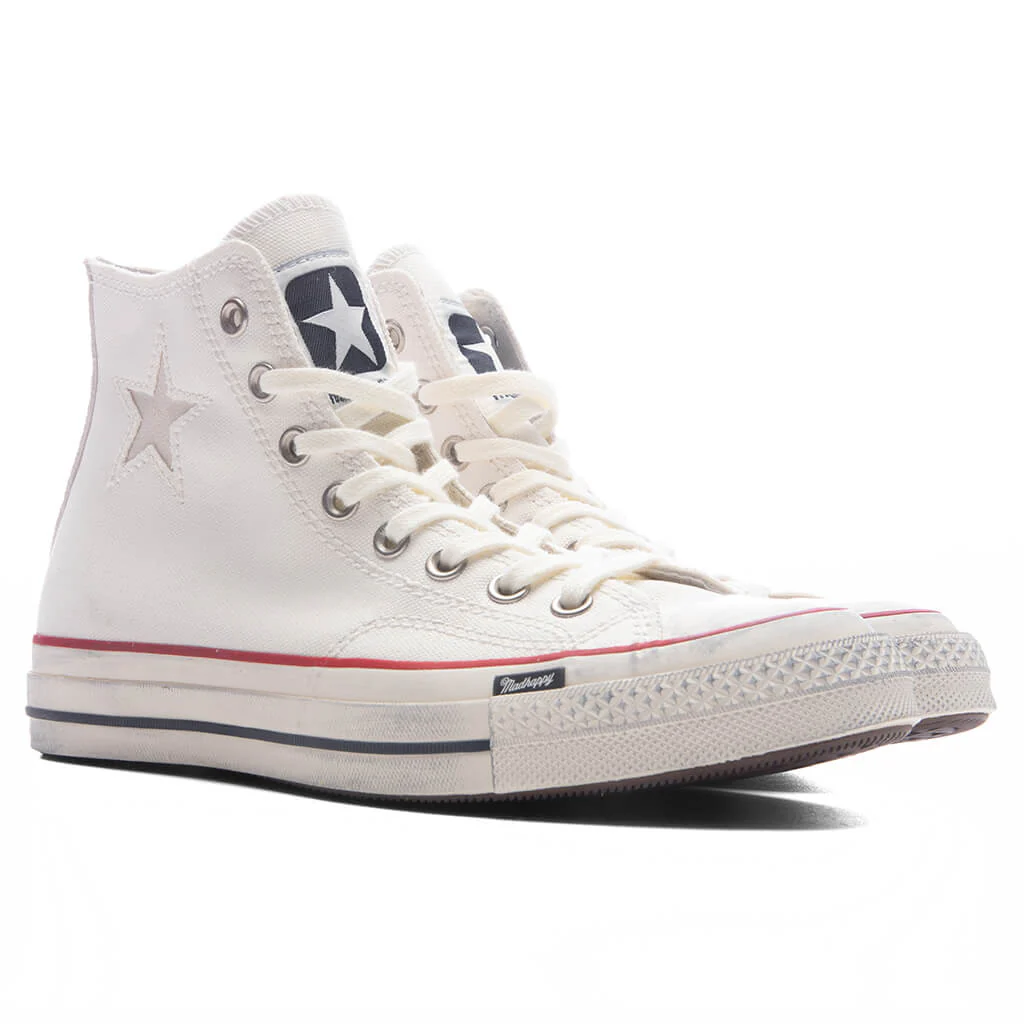Converse x Madhappy Chuck 70 Hi - Vintage White/Egret/Enamel Red - Image 2