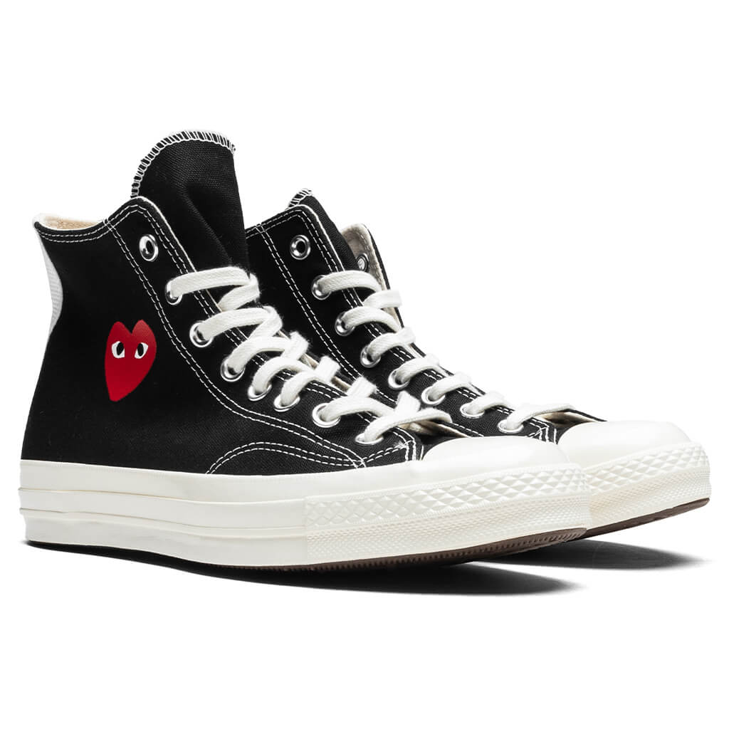 Converse x Comme Des Garcons PLAY All Star Chuck '70 Hi Small Red Heart - Black - Image 2