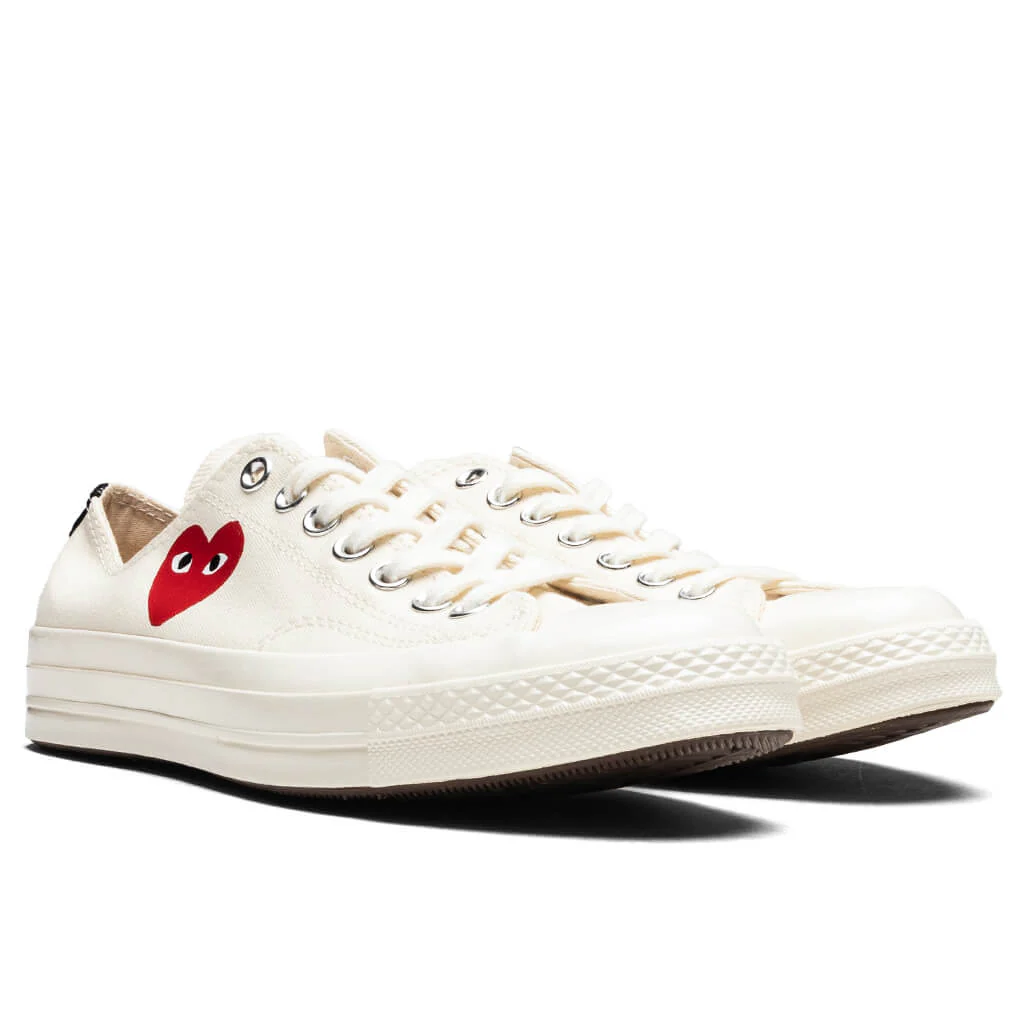 Converse x Comme Des Garcons PLAY All Star Chuck '70 Ox Small Red Heart - White - Image 2