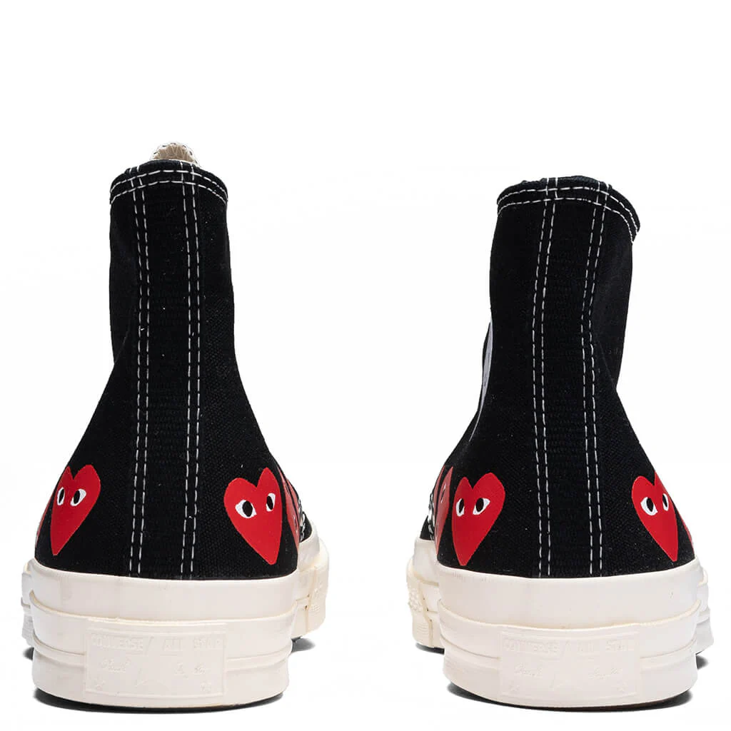Converse x Comme Des Garcons PLAY All Star Chuck '70 Hi Multi Heart - Black/Red - Image 4