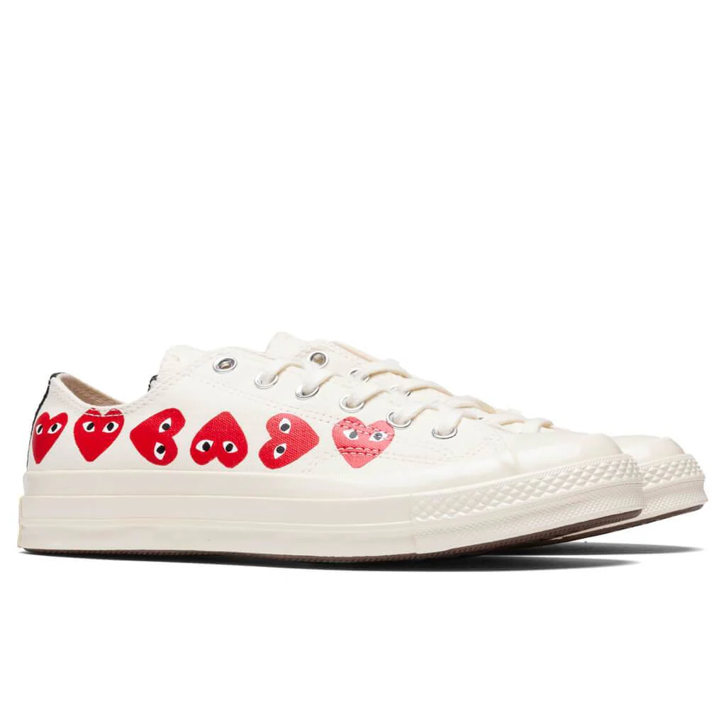 Converse x Comme Des Garcons PLAY All Star Chuck '70 Ox "Multi Heart" - Off-White [2019] - Image 2