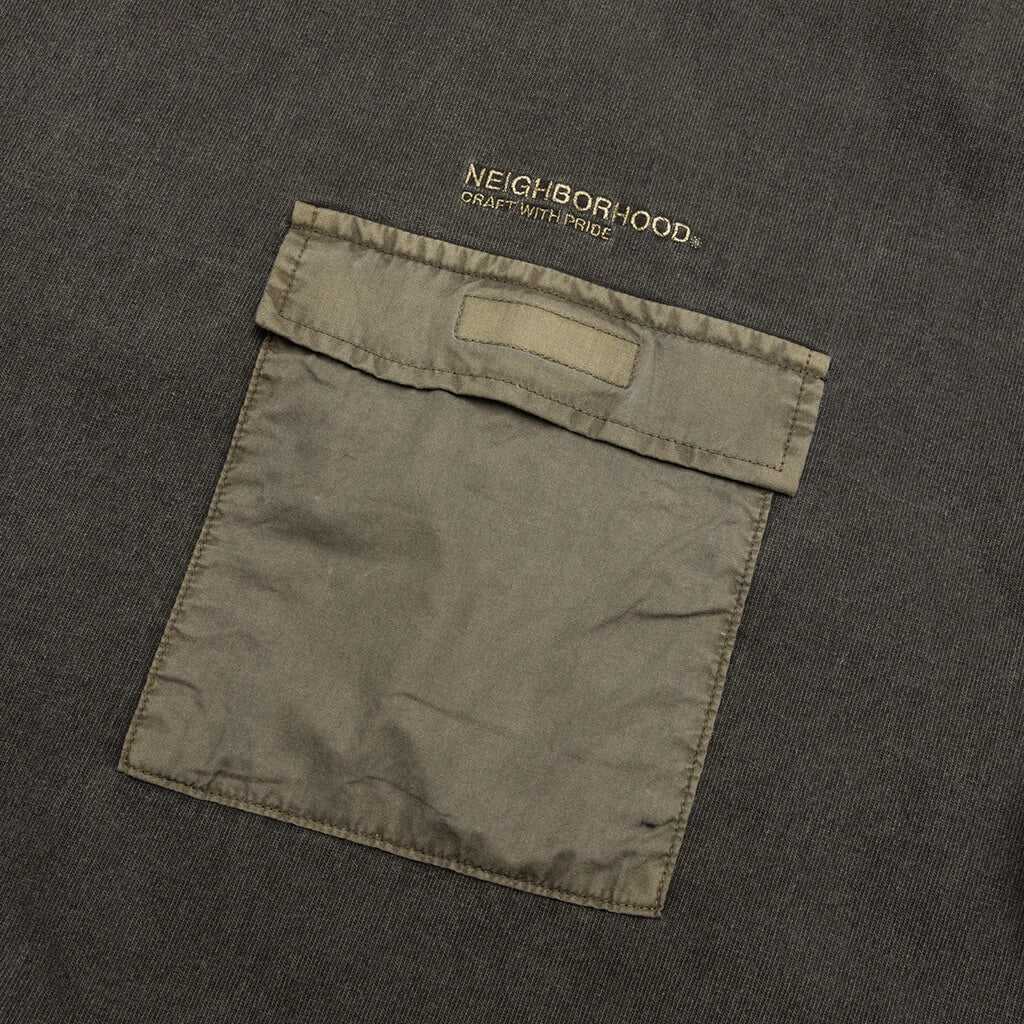 Design Pigment Dyed L/S Crewneck - Olive Drab - Image 3