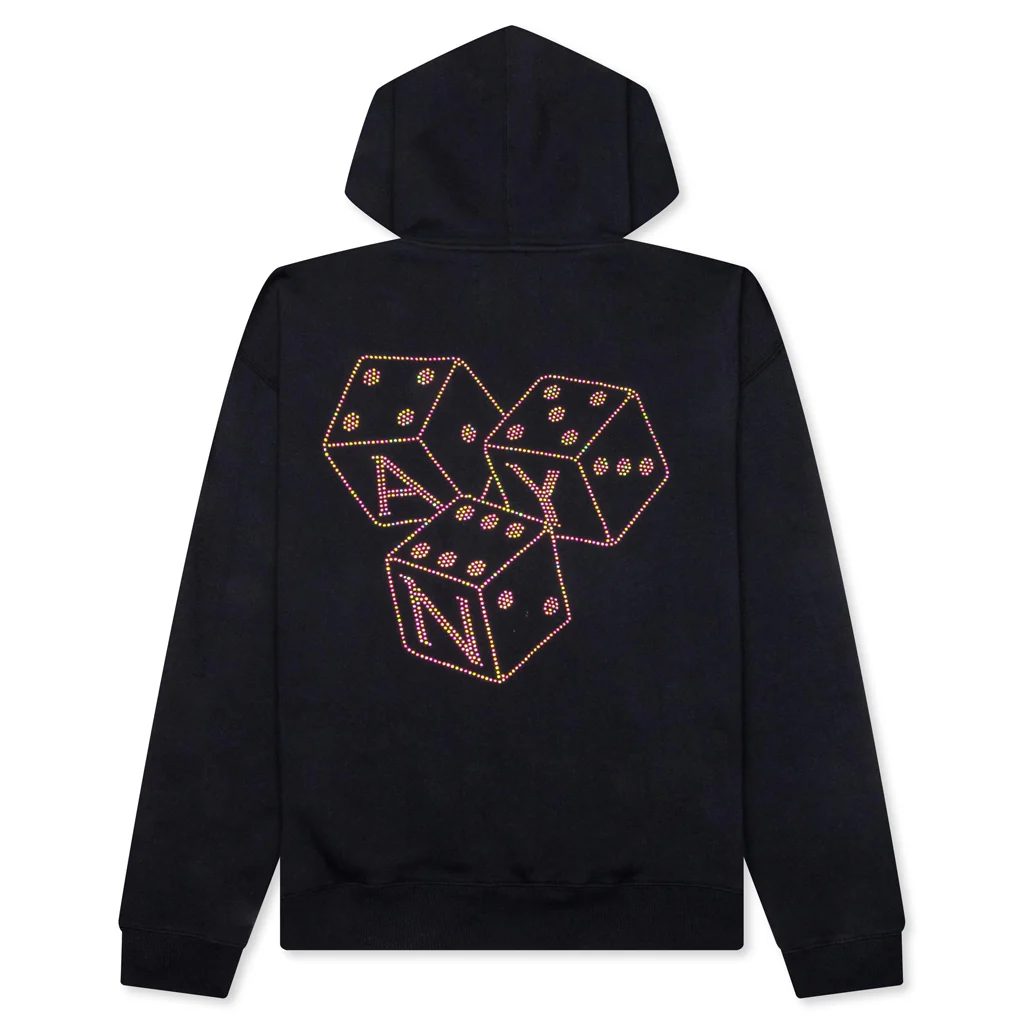 Dice Rhinestone Hoodie - Black - Image 2