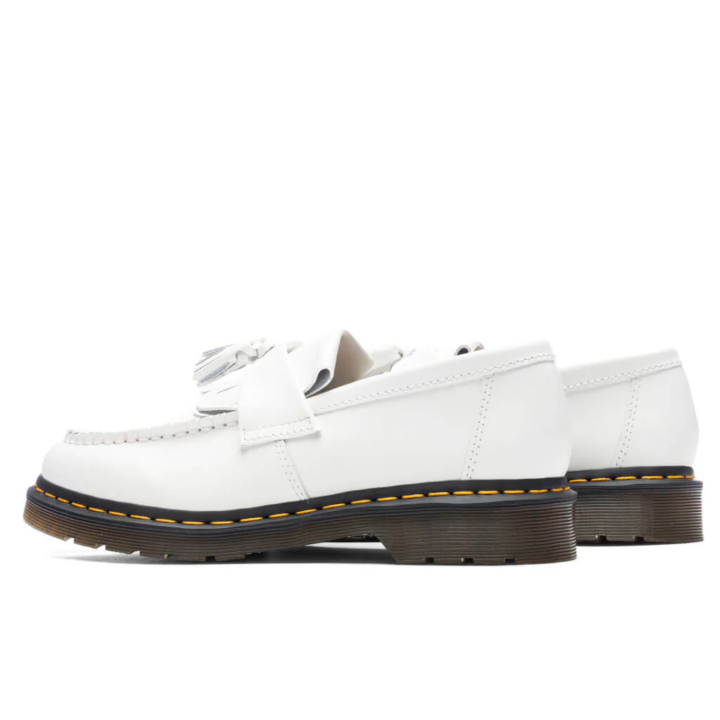 Adrian Y's Smooth Leather Tassel Loafer - White - Image 3