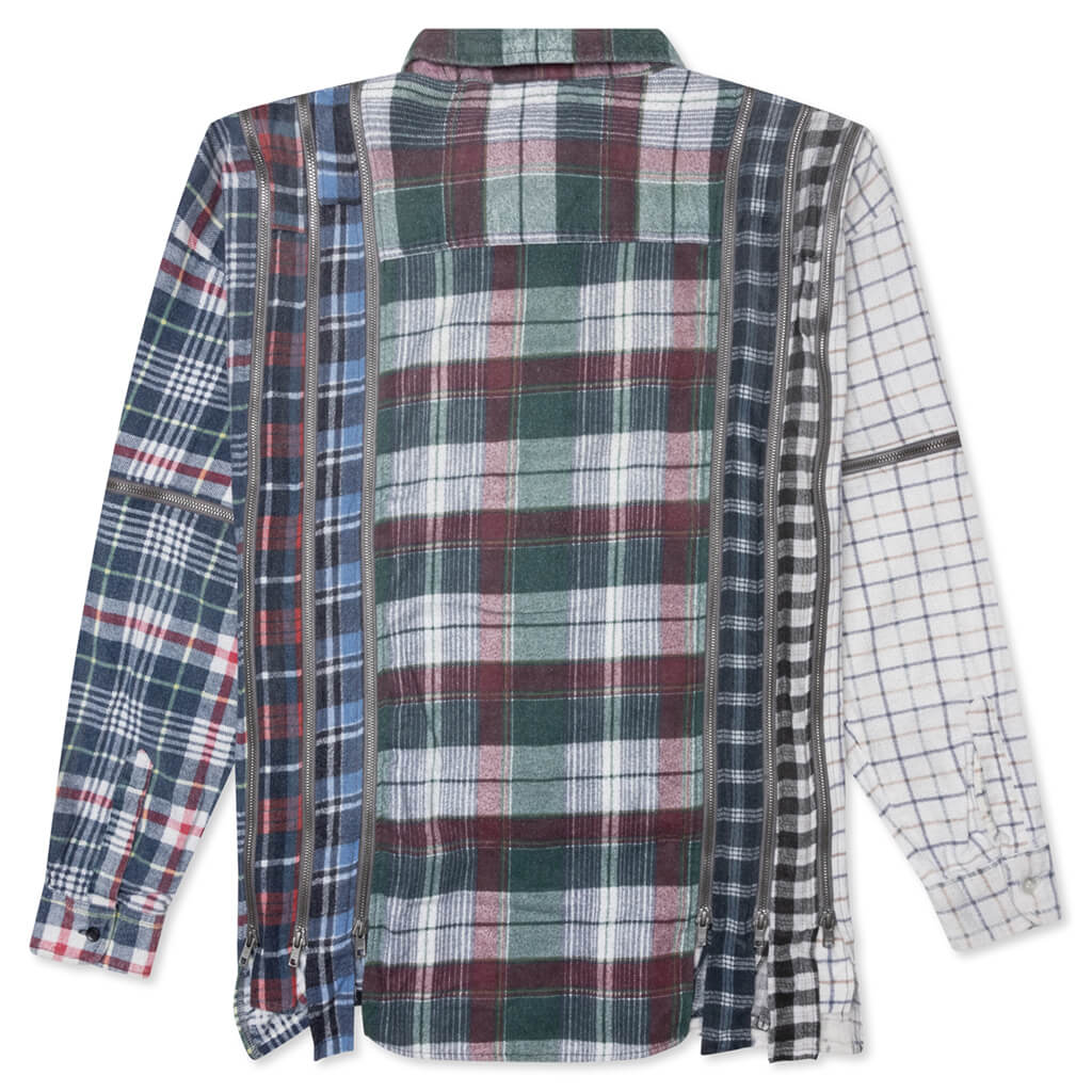 Flannel Shirt 7 Cuts Zipped Wide Reflection Shirt - Assorted - Image 2