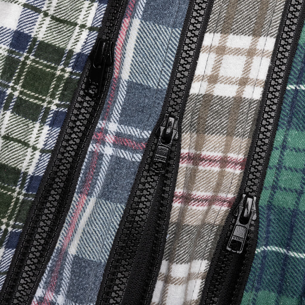 Flannel Shirt 7 Cuts Zipped Wide Shirt - Assorted - Image 4