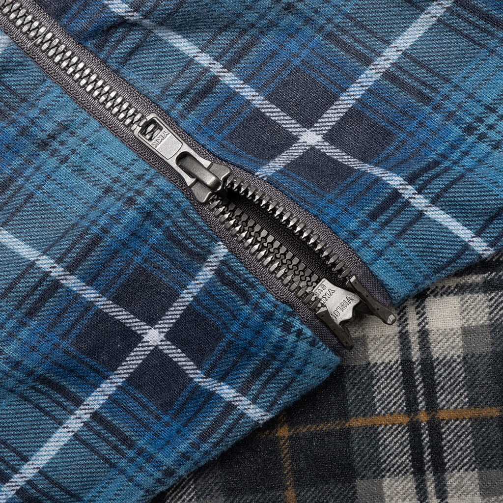 Flannel Shirt 7 Cuts Zipped Wide Reflection Shirt - Assorted - Image 5