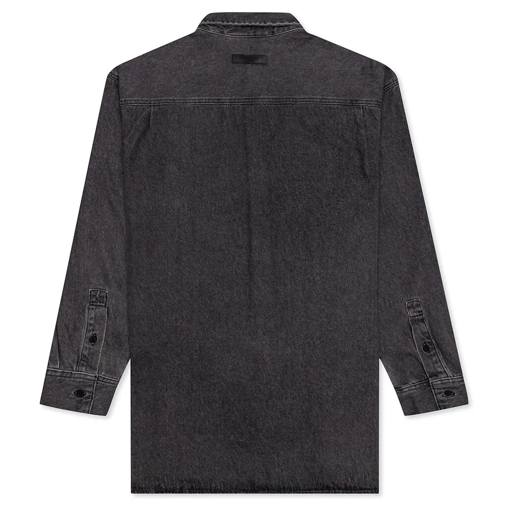 Essentials Denim L/S Shirt - Black - Image 2