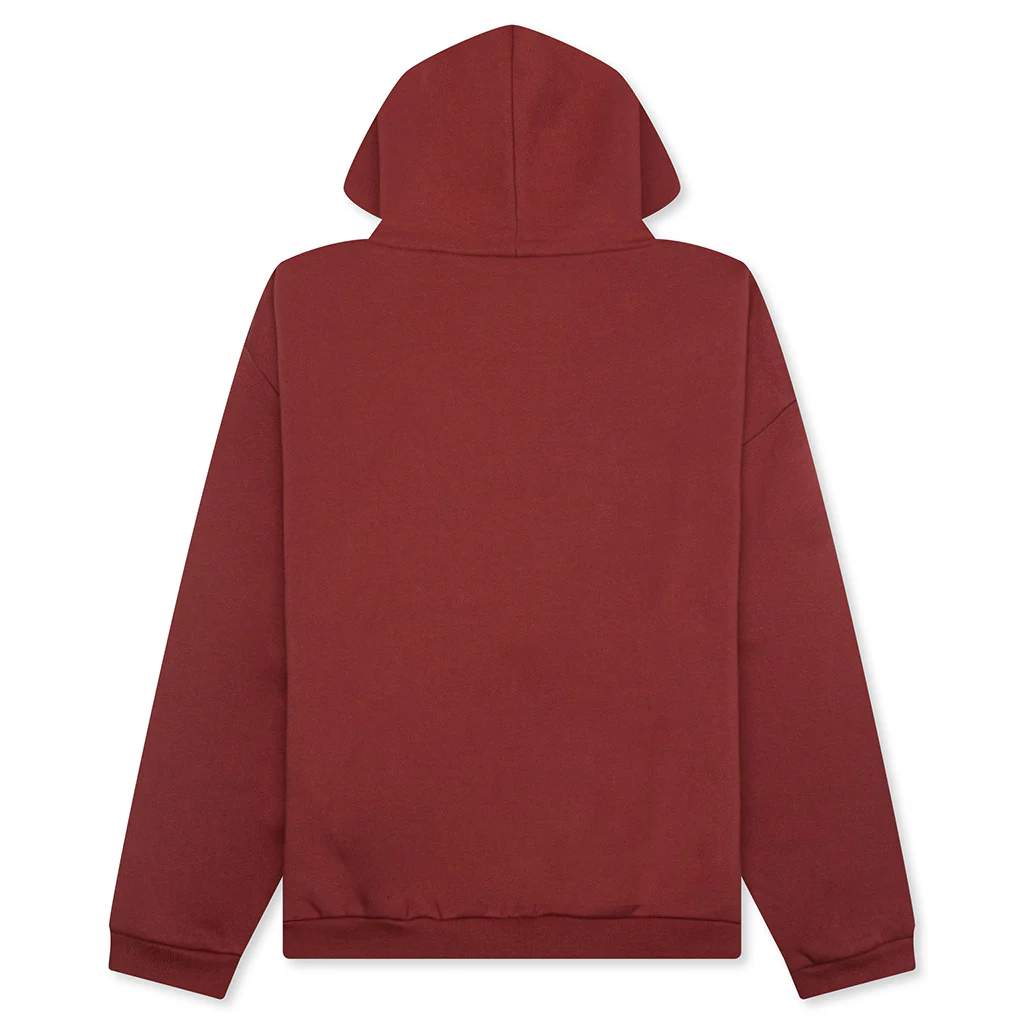 Fleece Hoodie - Crimson - Image 2