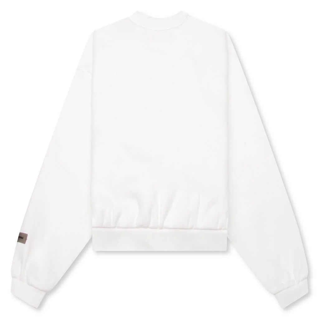 Kid's Fleece Crewneck - Cloud White - Image 4
