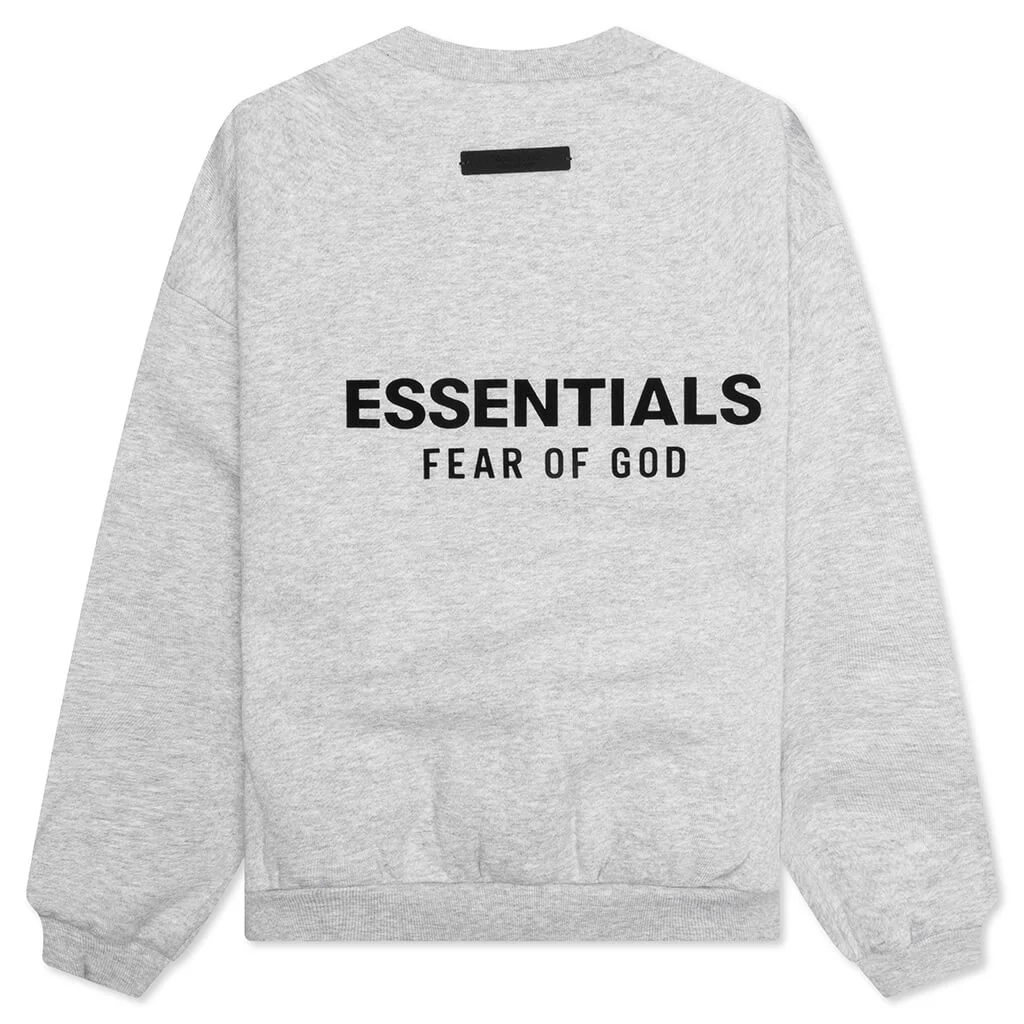 Kid's Fleece Crewneck - Light Heather Gray - Image 2