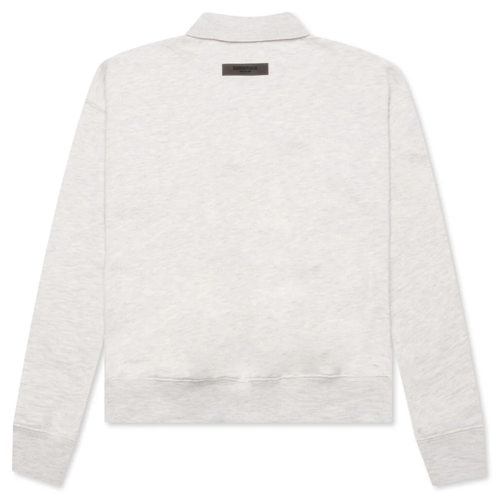 Kid's Core L/S Polo - Light Oatmeal - Image 2