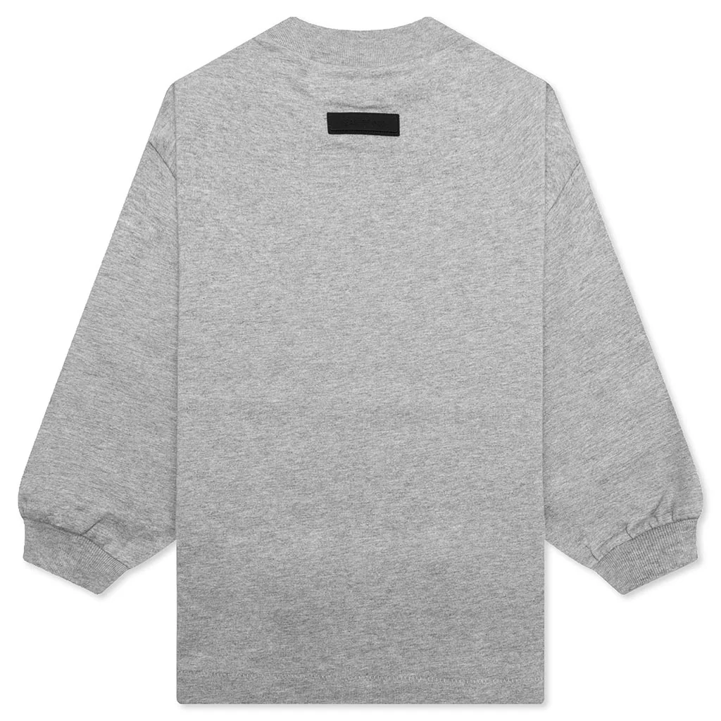 Kids L/S Shirt - Dark Heather Oatmeal - Image 2
