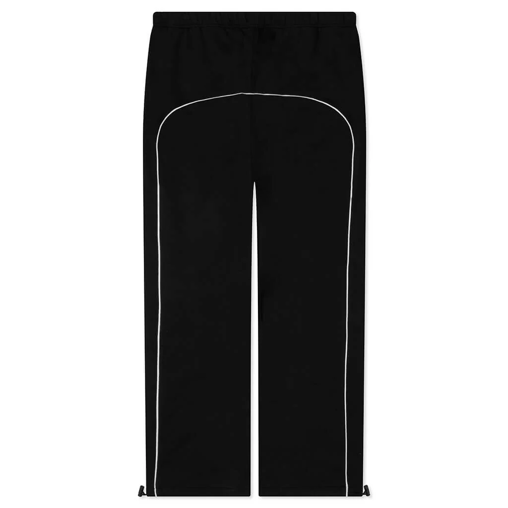 Relaxed Fleece Sweatpant With Piping - Jet Black/Cloud White - Image 2