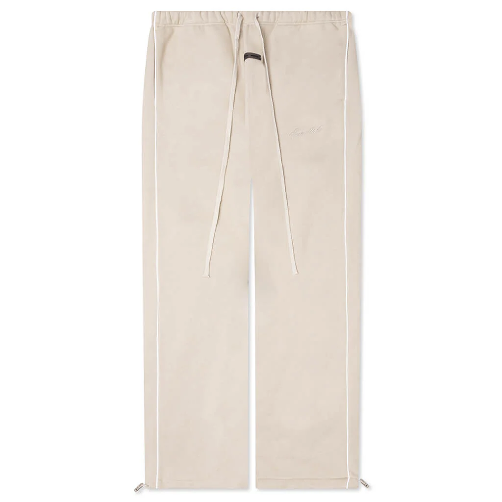 Relaxed Fleece Sweatpant With Piping - Timber/Cloud White