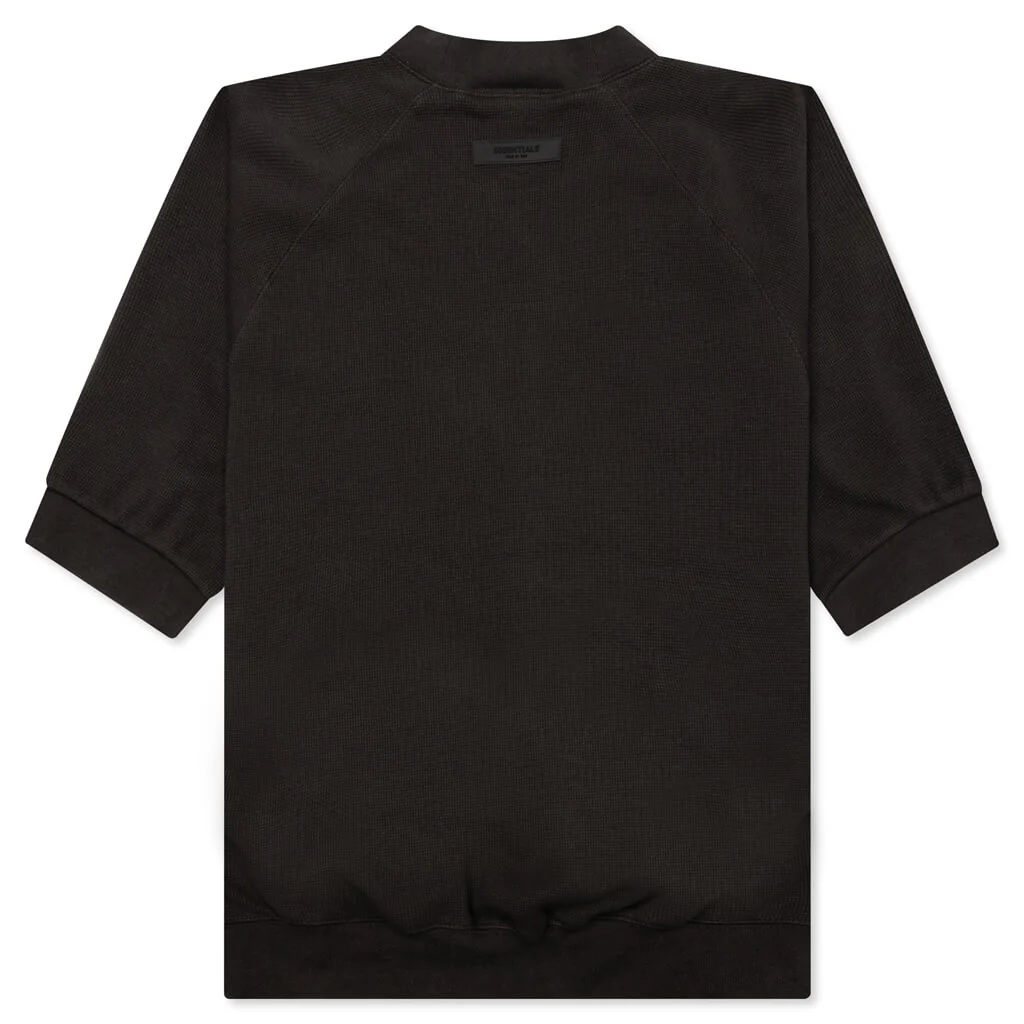 S/S Waffle Sweatshirt - Off Black - Image 2